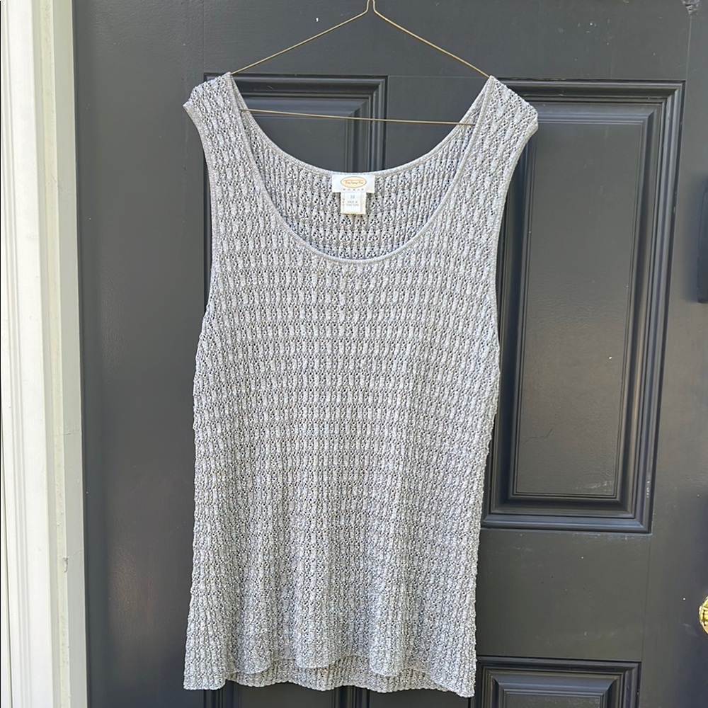 Talbots Gray Ribbed Sleeveless Tank Top